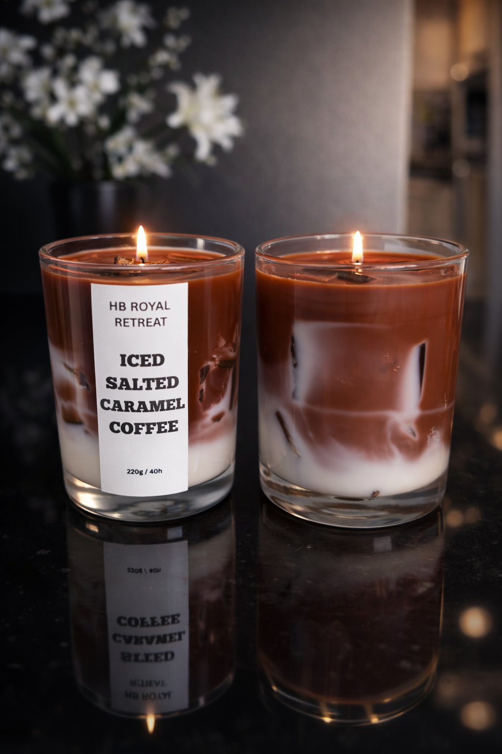 Iced Salted Caramel Coffee – Handgemachte Sojakerze | HB Royal Retreat