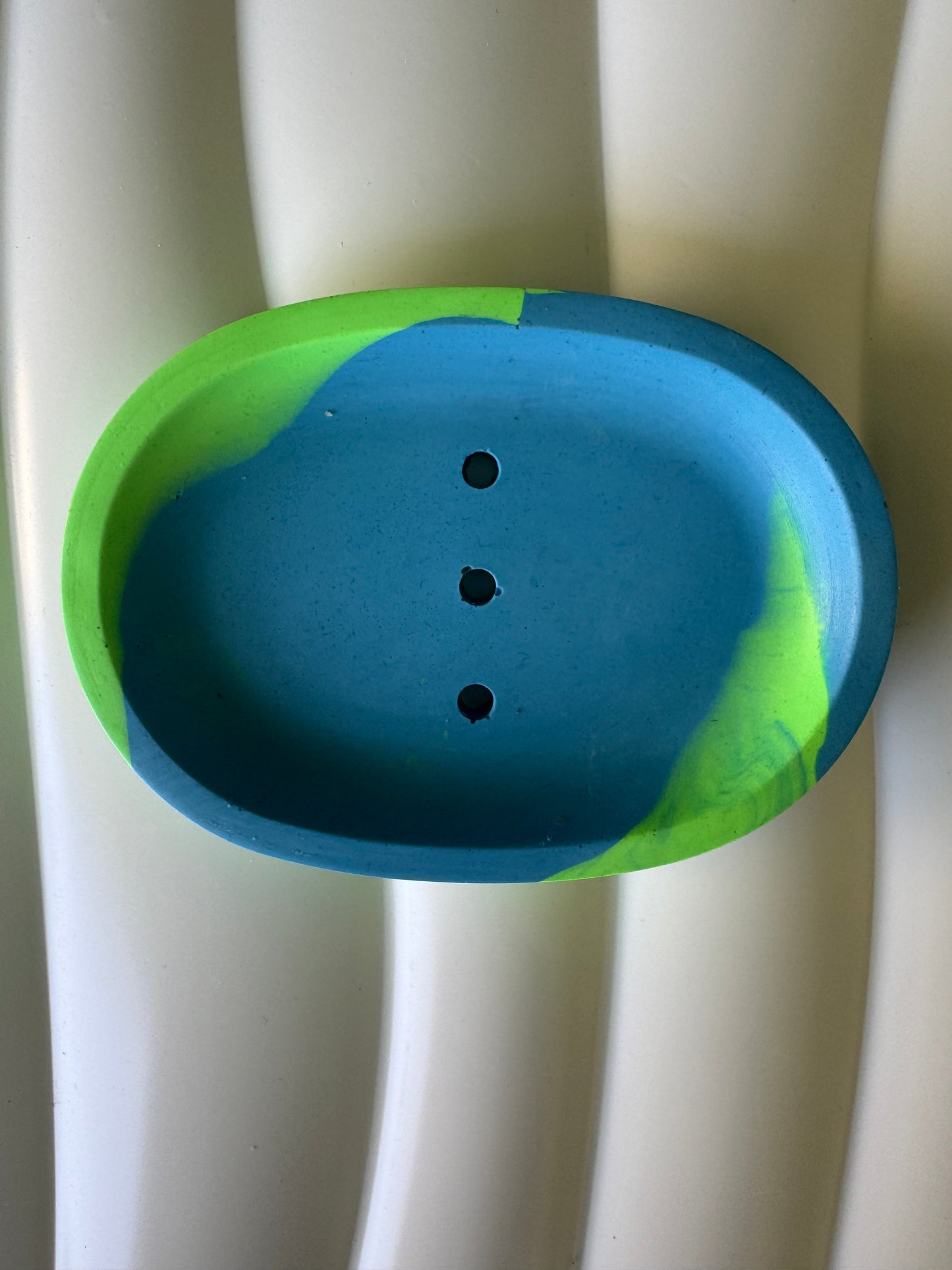 Handgemachte Seifenschale Blau Grün