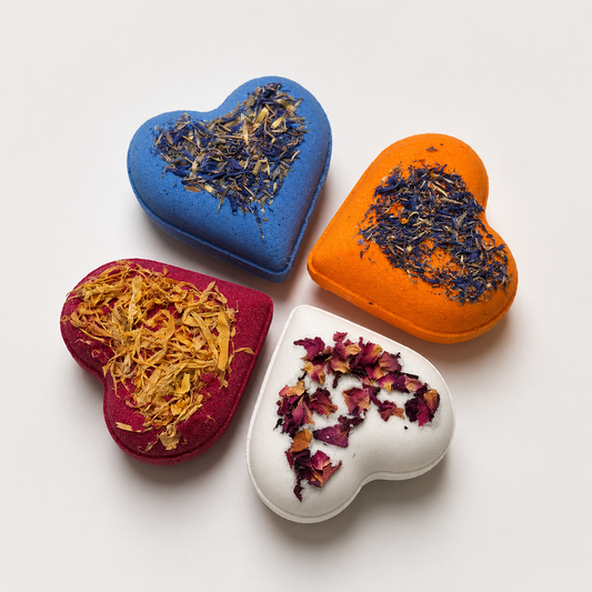 Handmade Vegan Bath Bomb Set of 4 | Luxury Gift Box | Rose, Citrus, Berry, Midnight | Natural Bath Bombs