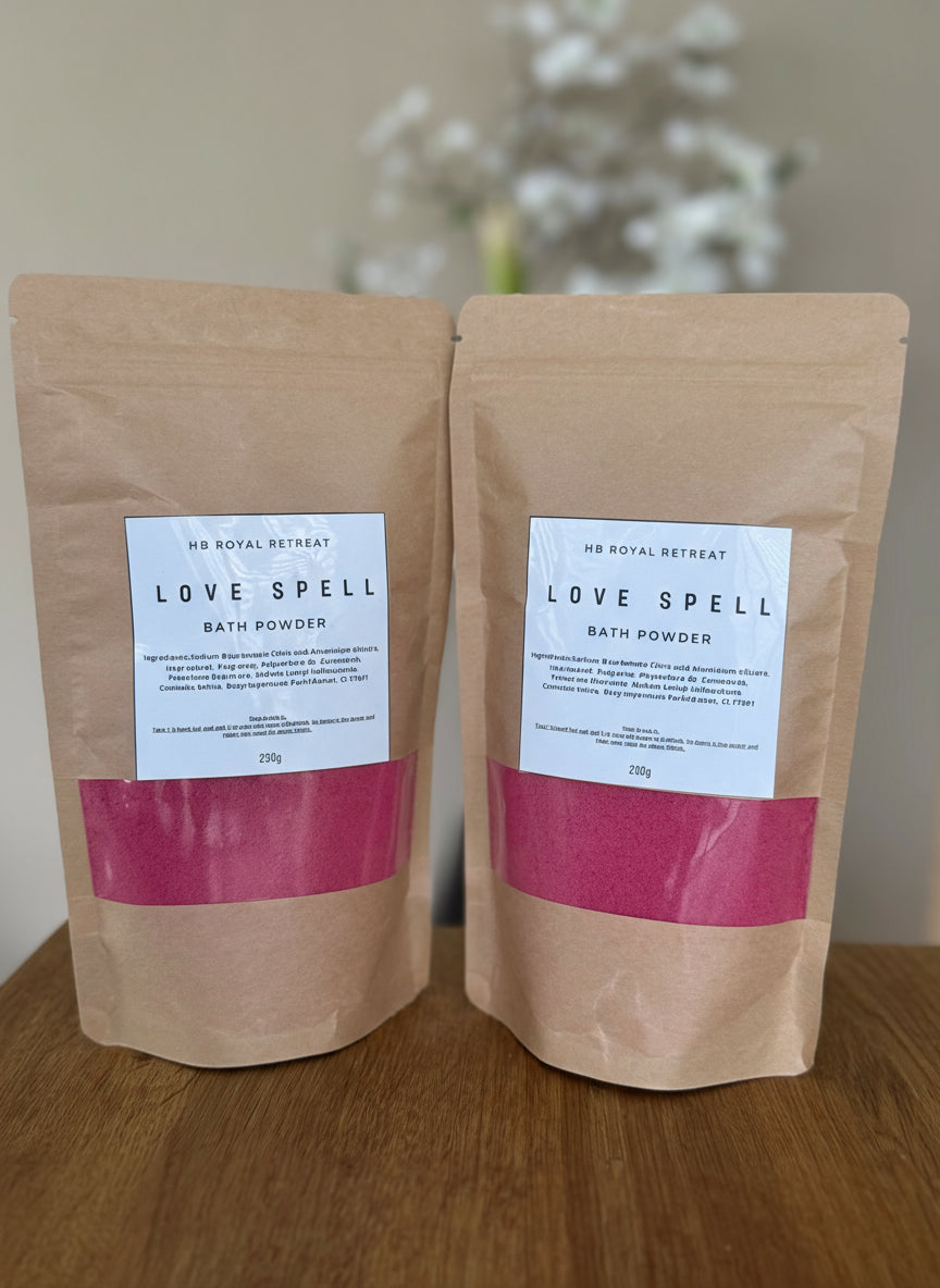 Love Spell Badepulver – Handgemachtes veganes Badezusatz | HB Royal Retreat