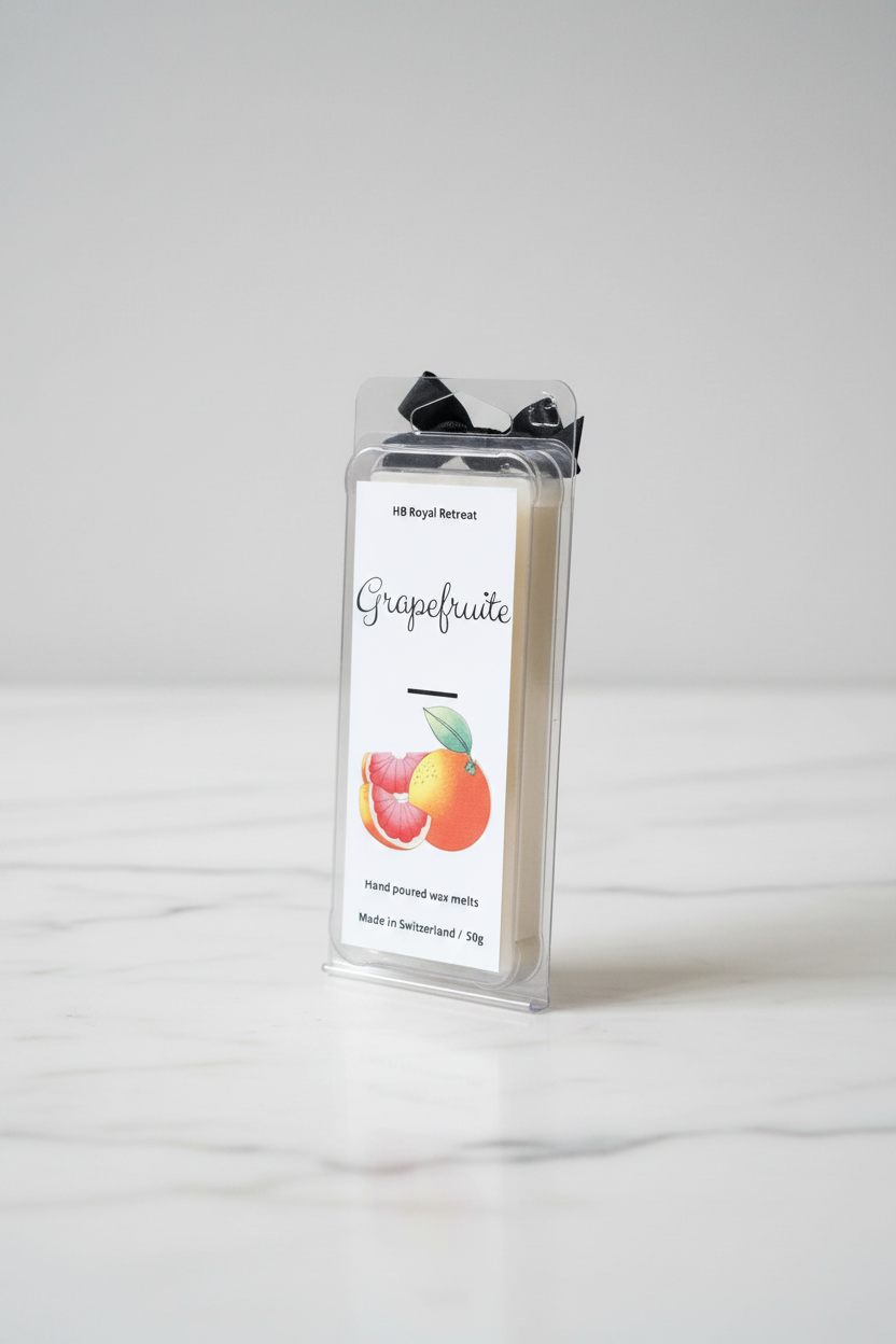 Grapefruite Wax Melts label - HB Royal Retreat