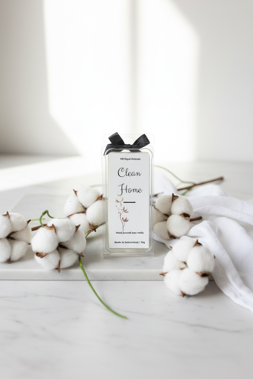 Clean Home Wax Melts label - HB Royal Retreat